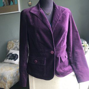 v. cool violet velvet blazer